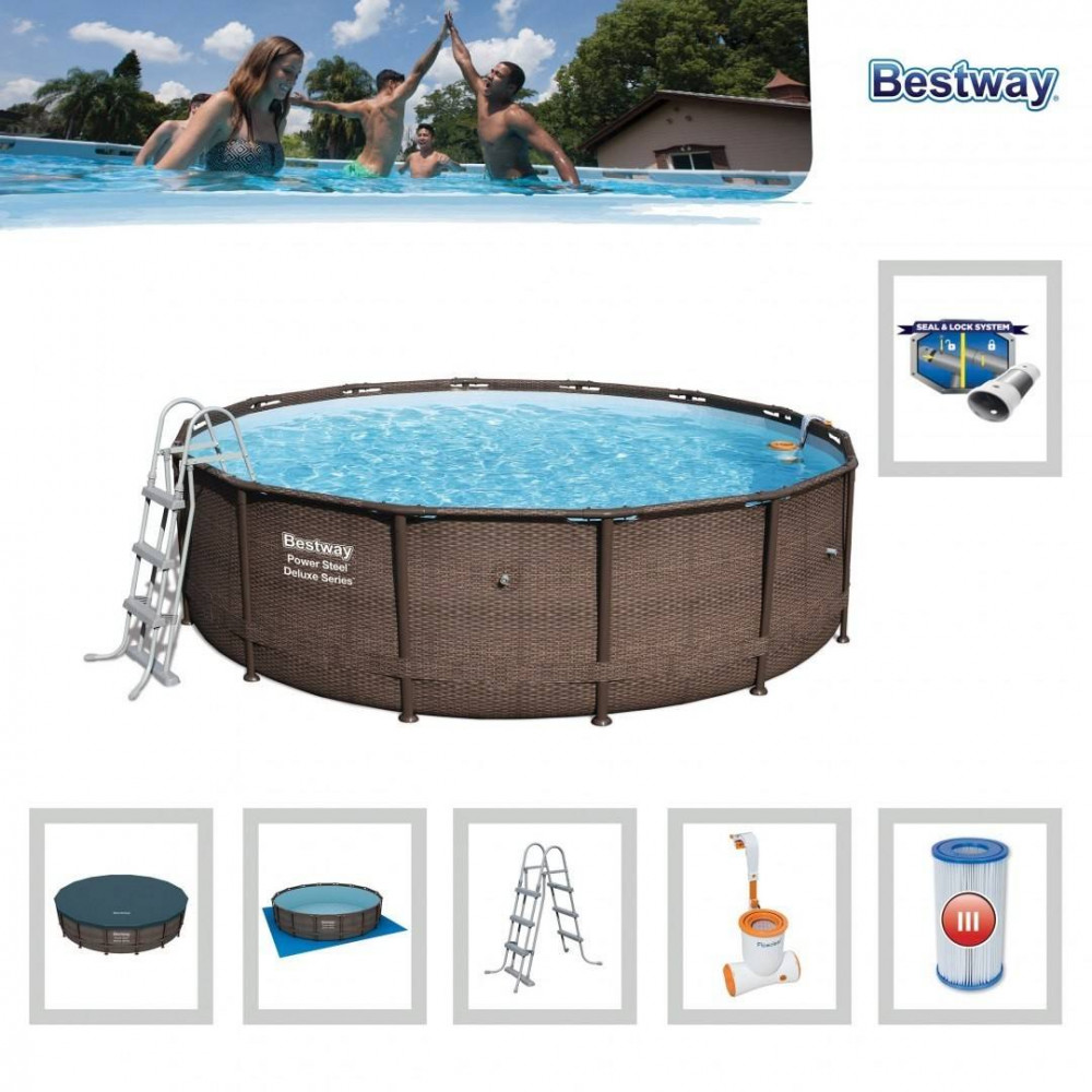 Pools with construction BESTWAY Power Steel Rattan 427x107 cm + FLOWCLEAR filtration ™ SKIMATIC ™ 56664 - 9
