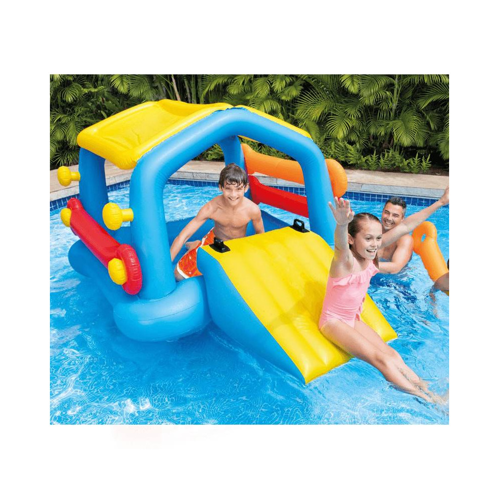 Children's pools and play centers - INTEX Floating house with slide 279x173x122 cm 58294 - 3