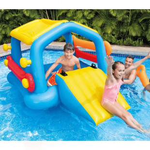 Detské bazéniky a hracie centrá INTEX Plávajúce domček so šmýkačkou 279x173x122 cm 58294 - 3