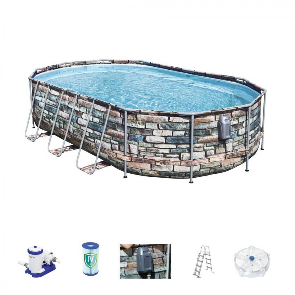 Pools with construction BESTWAY Power Steel Comfort Jet 610x366x122 cm + filtration 56719 - 8