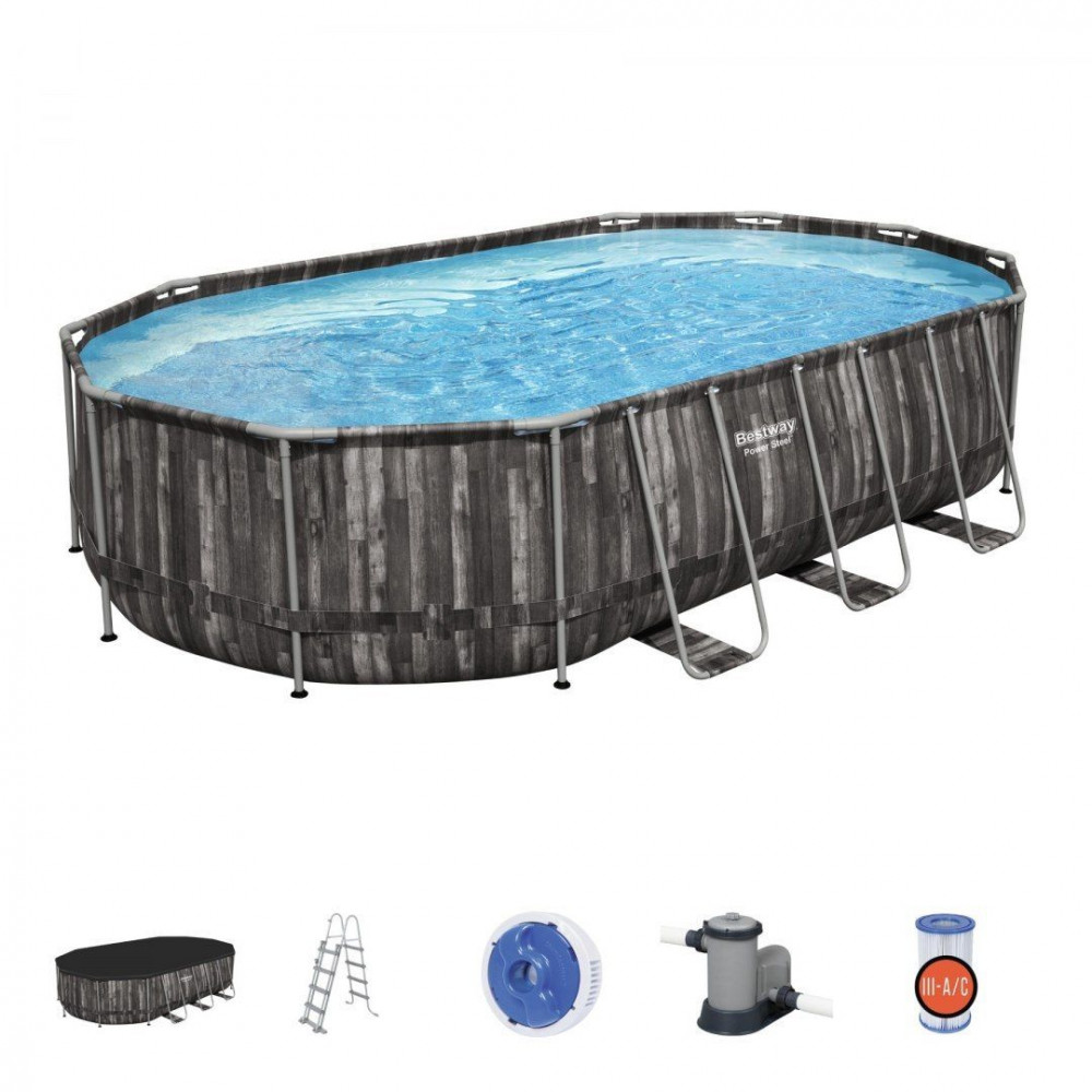 Pools with construction BESTWAY Power Steel 610x366x122 cm + filtration 5611R - 5