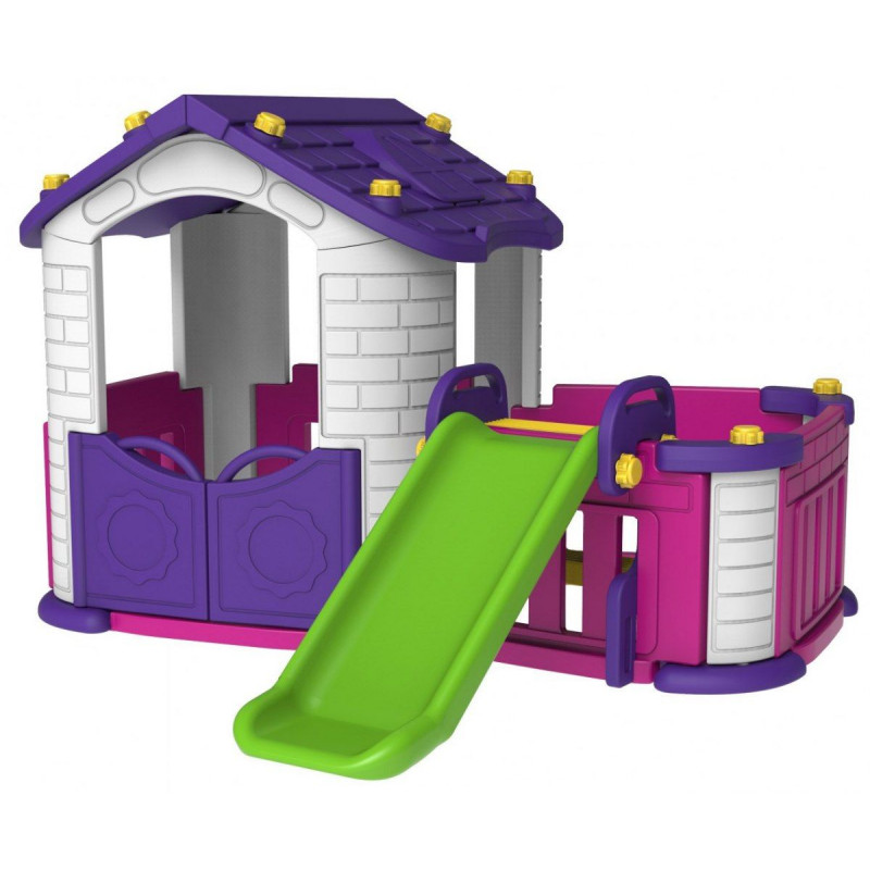 Children's garden houses Garden house with purple slide - 1