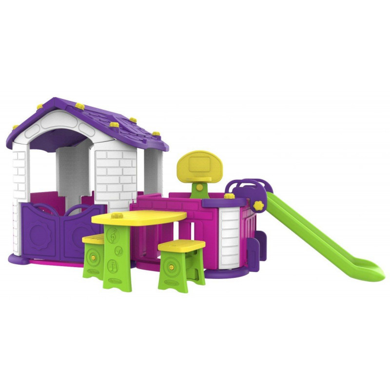 Dětské zahradní domky Velký zahradní domek s předpokojem 5v1 fialový - 1