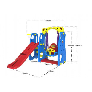 Detské záhradné domčeky Slide Swing Basketball 3v1 modrý - 2