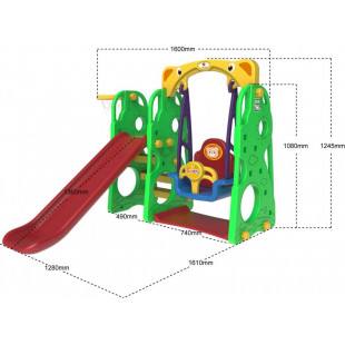 Detské záhradné domčeky Slide Swing Basketball 3v1 zelený - 2