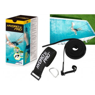 The resistance swimming simulator allows you to train swimming even in a relatively small pool with a structure. Thanks to the rubber strap and adjustable belt, this trainer can be used by both children and adults. The practical swimming simulator simulates the function of the countercurrent - a rubber strap with a length of 4 m, an adjustable belt with a buckle, circumference 65 - 110 cm. The rubber strap is fixed behind the upper part of the supporting structure of the pool - the package includes a belt with a buckle and an eye, a rubber strap with a buckle - when training children, we recommend the supervision of an adult.